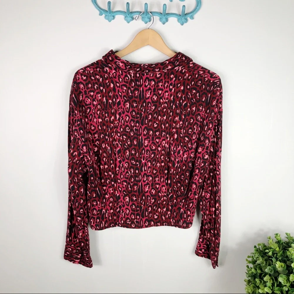 Zara Animal Print Cropped Button Down - Picture 4 of 4